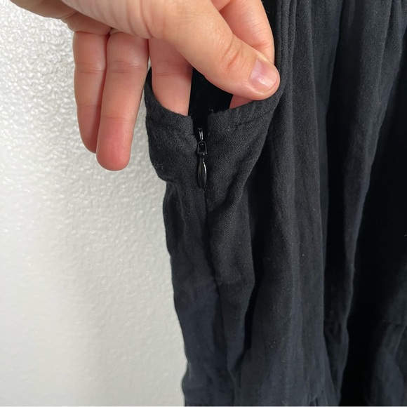 J. Crew Black Tiered Flowy Midi Dress Women’s XS Petite - Picture 7 of 9